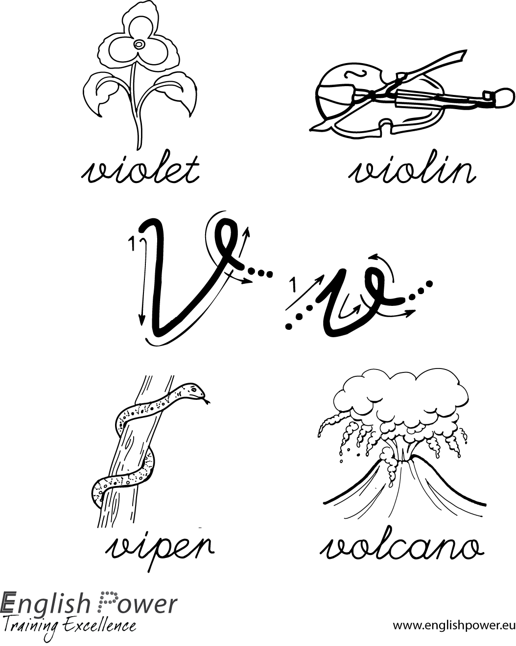 Colouring in page Letter V for kids Colouring in page Letter V for kids